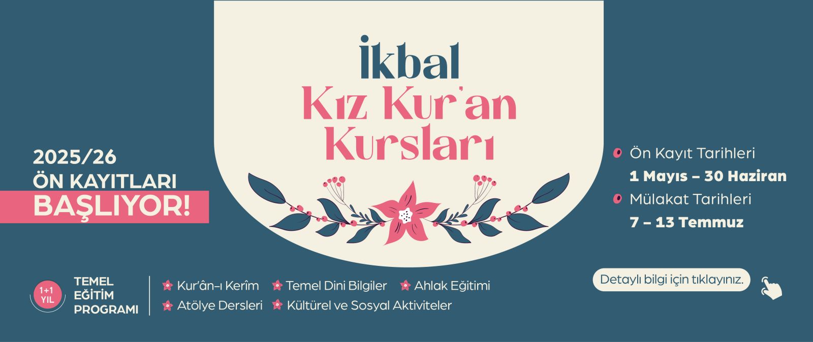 2025 - 2026 İkbal Kursları Kış Dönemi Ön Kayıtları Başlıyor. 